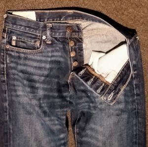 Abercrombie and Fitch 30W x 30L, classic straight, dark wash, whiskering